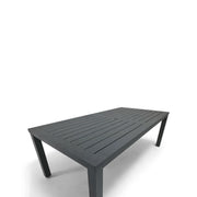 Prescott 42x84 Inch Rectangle Aluminum Slat Black Post Leg Dining Table - The Great Escape