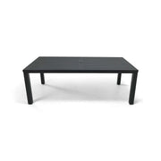 Prescott 42x84 Inch Rectangle Aluminum Slat Black Post Leg Dining Table - The Great Escape