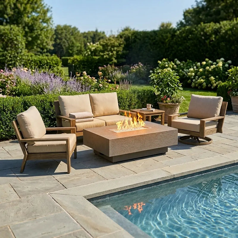 Madison 5 Piece Loveseat Firepit Chat Group - The Great Escape