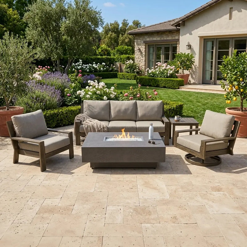 Madison 5 Piece Sofa Firepit Chat Group - The Great Escape
