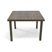 42 Inch Square Aluminum Slat Dining Table - The Great Escape