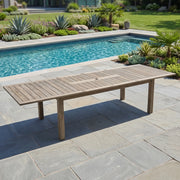 44x90-136 Inch Rectangle Aluminum Slat Extension Table - The Great Escape