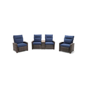 Ellis Reclining 3 Piece Loveseat Group Indigo Acrylic - The Great Escape