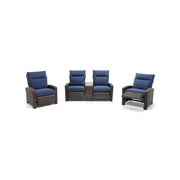 Ellis Reclining 3 Piece Loveseat Group Indigo Acrylic - The Great Escape