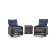 Ellis 3 Piece Recliner Group Indigo Acrylic - The Great Escape