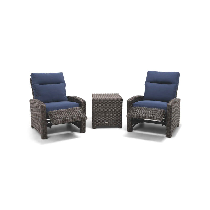 Ellis 3 Piece Recliner Group Indigo Acrylic - The Great Escape
