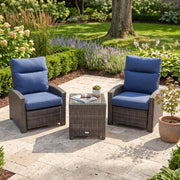 Ellis 3 Piece Recliner Group Indigo Acrylic - The Great Escape