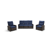 Ellis Reclining 3 Piece Sofa Group Indigo Acrylic - The Great Escape
