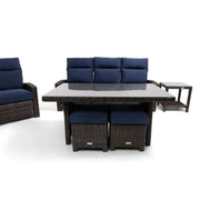 Ellis Reclining 7 Piece Sofa Conversation Group Indigo Acrylic - The Great Escape