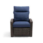 Ellis Reclining High Back Recliner Chair Indigo Acrylic - The Great Escape