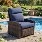 Ellis Cushioned Recliner - Indigo Acrylic - The Great Escape