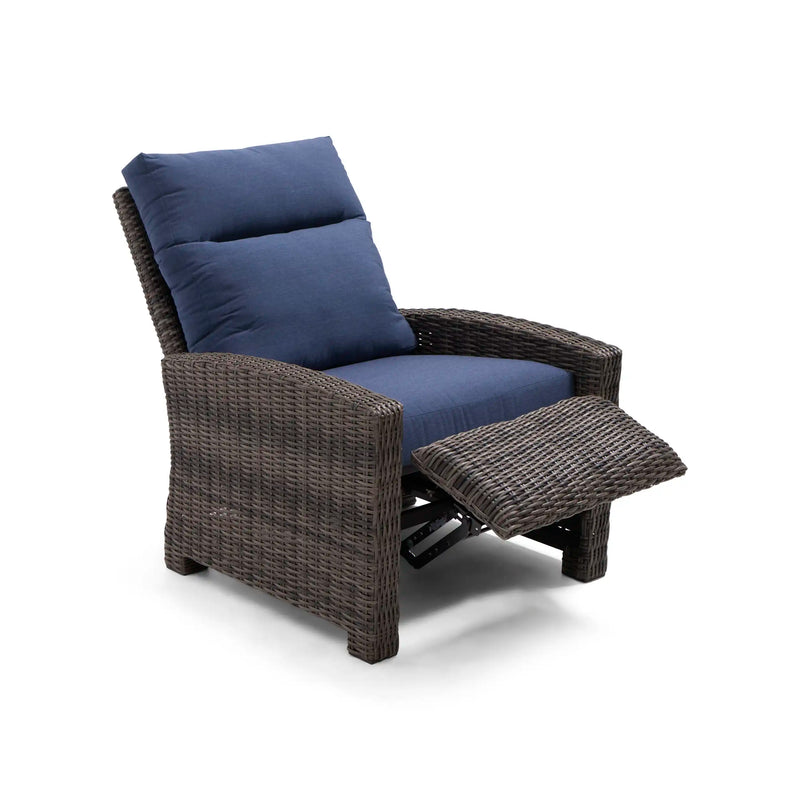 Ellis Reclining High Back Recliner Chair Indigo Acrylic - The Great Escape
