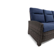 Ellis Reclining High Back End Sofa Indigo Acrylic - The Great Escape