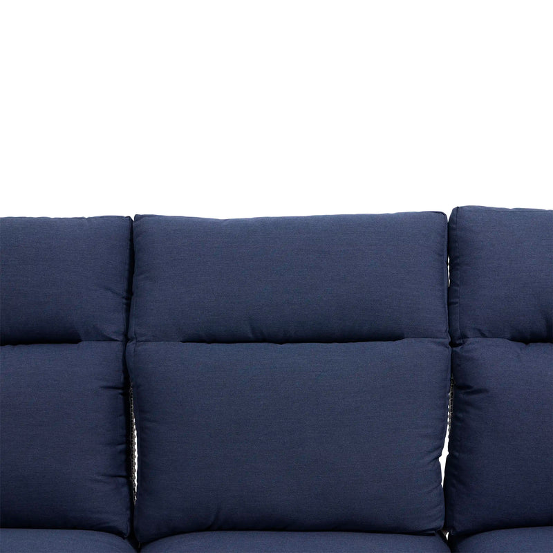 Ellis Reclining High Back End Sofa Indigo Acrylic - The Great Escape