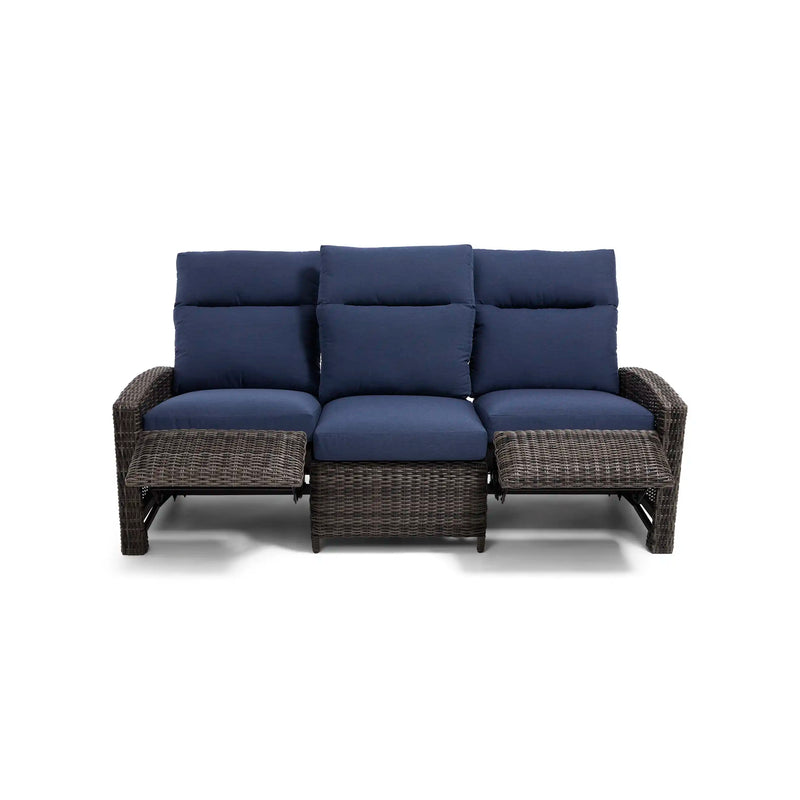 Ellis Reclining High Back End Sofa Indigo Acrylic - The Great Escape