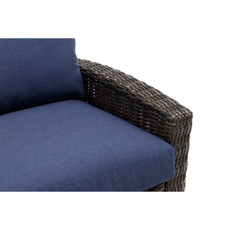 Ellis Reclining High Back Loveseat With Console Indigo Acrylic - The Great Escape