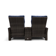 Ellis Reclining High Back Loveseat With Console Indigo Acrylic - The Great Escape
