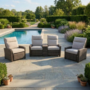 Ellis Reclining 3 Piece Loveseat Group Dove Acrylic - The Great Escape