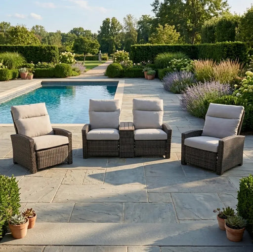 Ellis Reclining 3 Piece Loveseat Group Dove Acrylic - The Great Escape