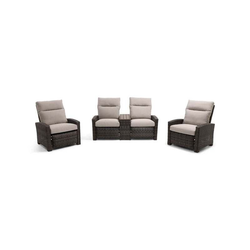Ellis Reclining 3 Piece Loveseat Group Dove Acrylic - The Great Escape
