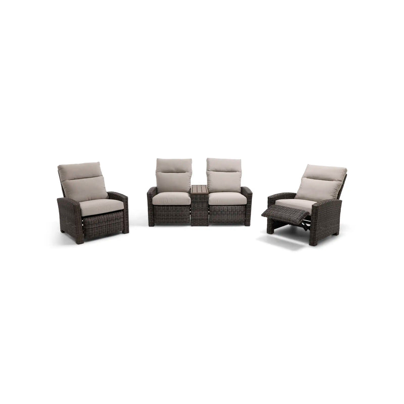 Ellis Reclining 3 Piece Loveseat Group Dove Acrylic - The Great Escape