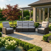 Ellis Reclining 3 Piece Sofa Group Dove Acrylic - The Great Escape