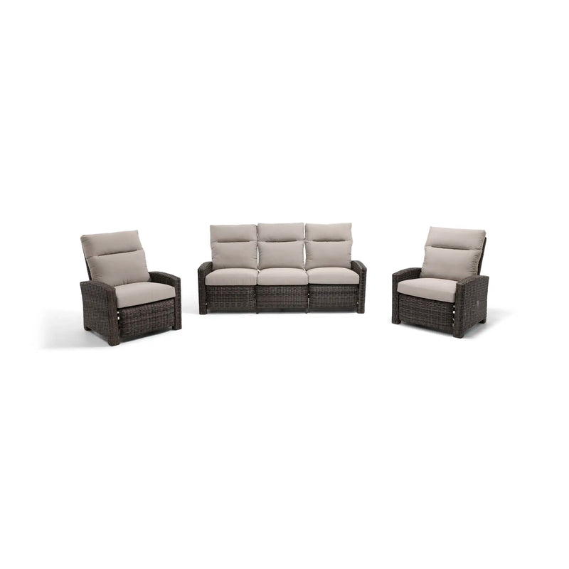 Ellis Reclining 3 Piece Sofa Group Dove Acrylic - The Great Escape