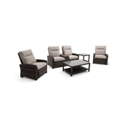 Ellis Reclining 5 Piece Loveseat Chat Group Dove Acrylic - The Great Escape