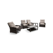 Ellis Reclining 5 Piece Loveseat Chat Group Dove Acrylic - The Great Escape