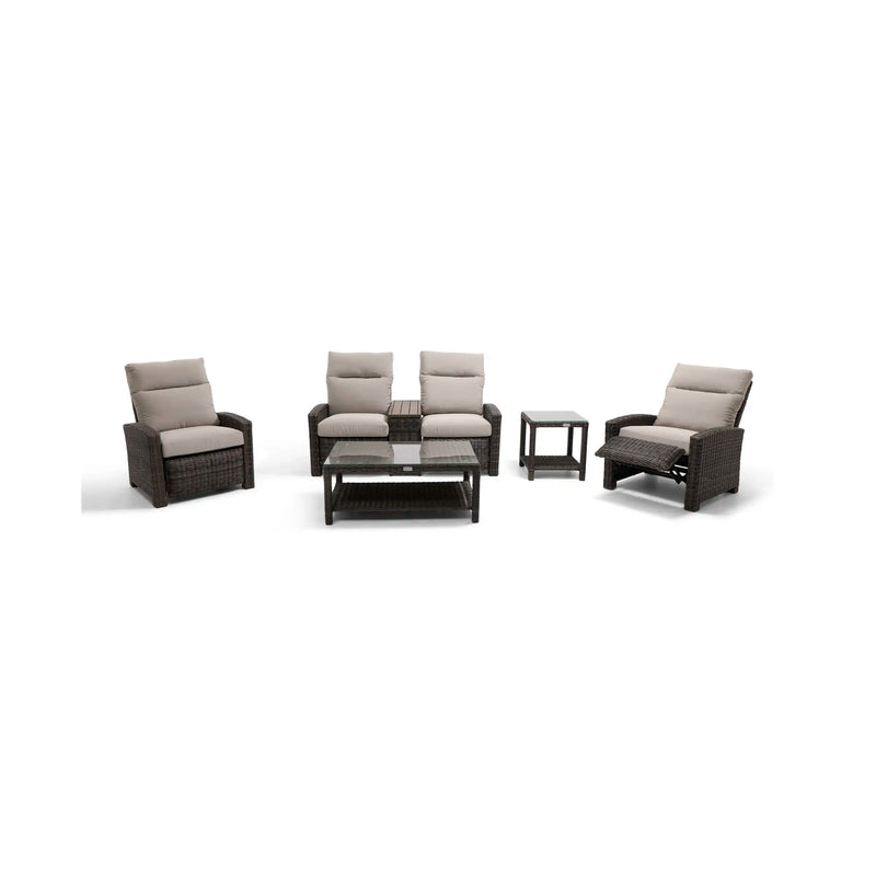 Ellis Reclining 5 Piece Loveseat Chat Group Dove Acrylic - The Great Escape