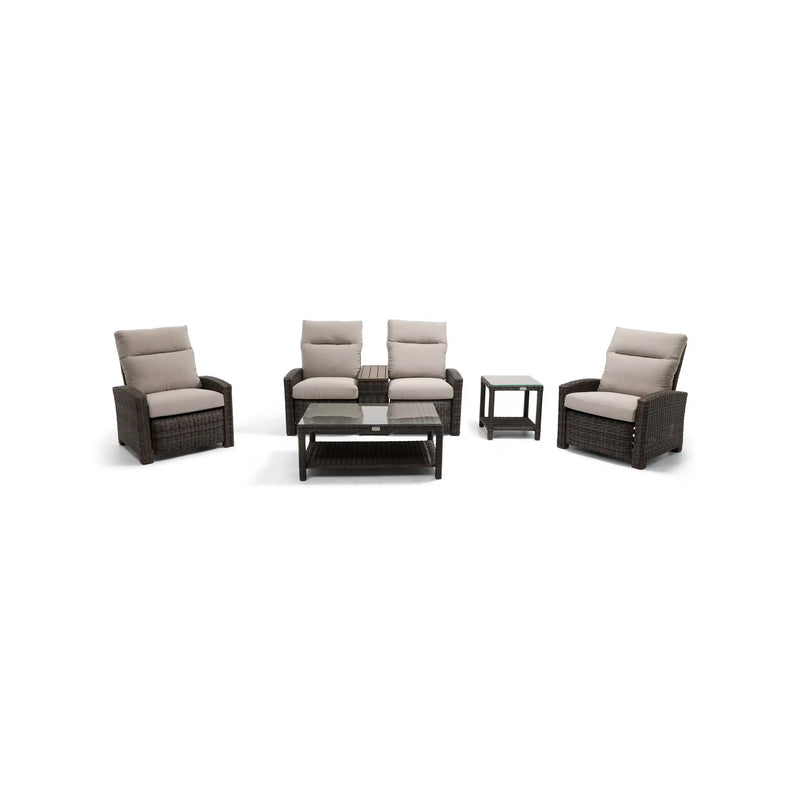 Ellis Reclining 5 Piece Loveseat Chat Group Dove Acrylic - The Great Escape