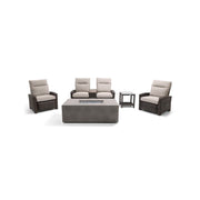Ellis Reclining 5 Piece Loveseat Firepit/Chat Group Dove Acrylic - The Great Escape