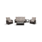 Ellis Reclining 5 Piece Sofa Chat Group Dove Acrylic - The Great Escape
