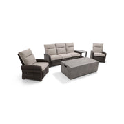 Ellis Reclining 5 Piece Sofa Firepit/Chat Group Dove Acrylic - The Great Escape