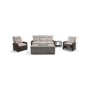 Ellis Reclining 5 Piece Sofa Firepit/Chat Group Dove Acrylic - The Great Escape