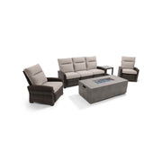 Ellis Reclining 5 Piece Sofa Firepit/Chat Group Dove Acrylic - The Great Escape