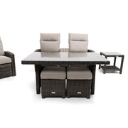 Ellis Reclining 7 Piece Loveseat Conversation Group Dove Acrylic - The Great Escape