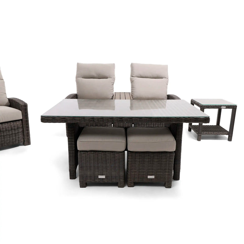 Ellis Reclining 7 Piece Loveseat Conversation Group Dove Acrylic - The Great Escape