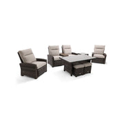 Ellis Reclining 7 Piece Loveseat Conversation Group Dove Acrylic - The Great Escape