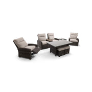Ellis Reclining 7 Piece Loveseat Conversation Group Dove Acrylic - The Great Escape