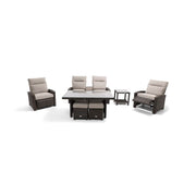 Ellis Reclining 7 Piece Loveseat Conversation Group Dove Acrylic - The Great Escape