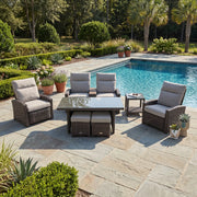 Ellis Reclining 7 Piece Loveseat Conversation Group Dove Acrylic - The Great Escape