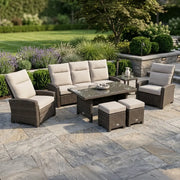 Ellis Reclining 7 Piece Sofa Conversation Group Dove Acrylic - The Great Escape
