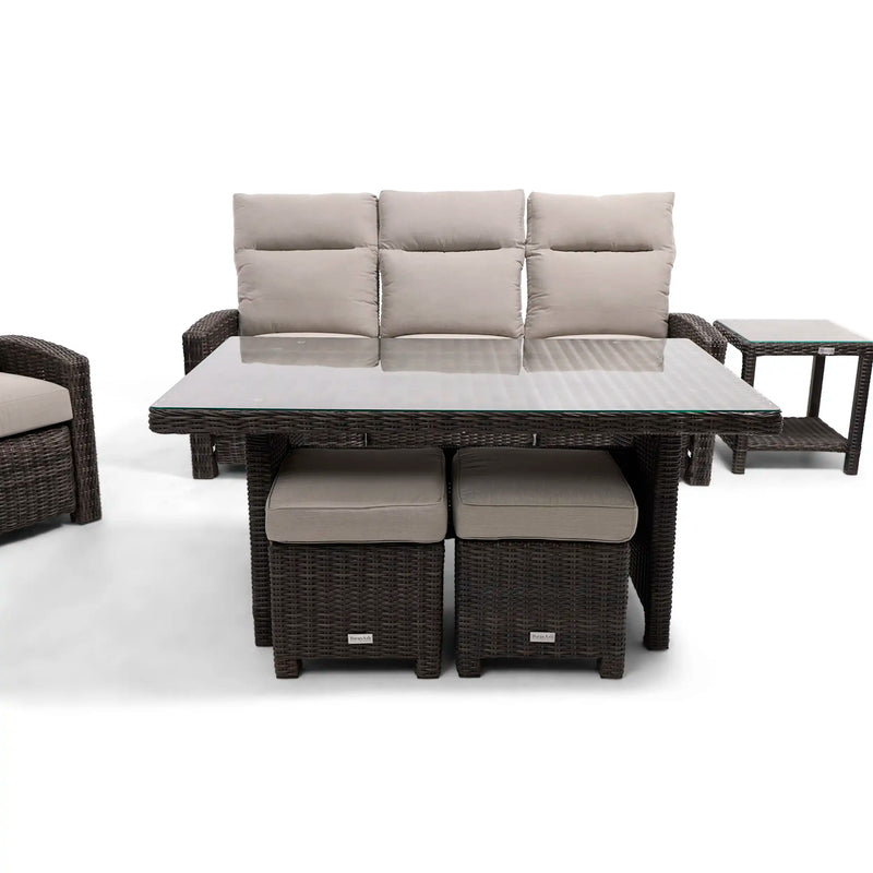 Ellis Reclining 7 Piece Sofa Conversation Group Dove Acrylic - The Great Escape
