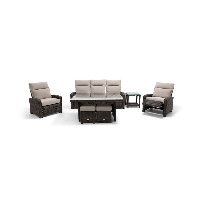 Ellis Reclining 7 Piece Sofa Conversation Group Dove Acrylic - The Great Escape