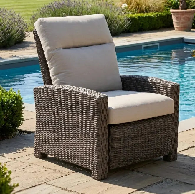 Ellis Cushioned Recliner - Dove Acrylic - The Great Escape