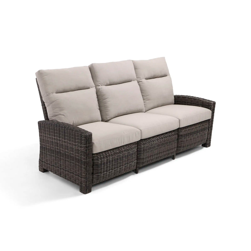 Ellis Reclining High Back End Sofa Dove Acrylic - The Great Escape