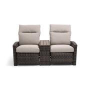 Ellis Reclining High Back Loveseat With Console Dove Acrylic - The Great Escape