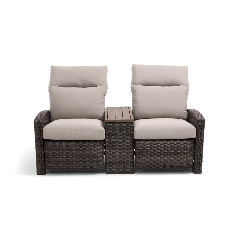 Ellis Reclining High Back Loveseat With Console Dove Acrylic - The Great Escape