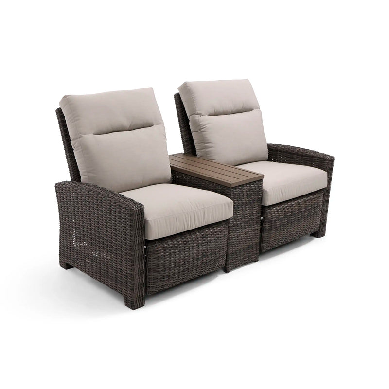 Ellis Reclining High Back Loveseat With Console Dove Acrylic - The Great Escape
